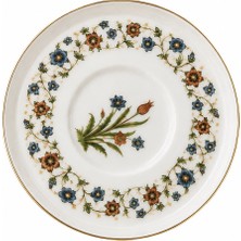 Tabak Evi Porselen Lalezar Altın Yaldızlı Çay Tabağı 12CM Taban Çapı 5cm Tekli