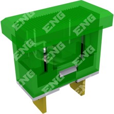 Eng 040203 Dikdörtgen Ikaz Lambası 12 V Yeşil (Ampullü)