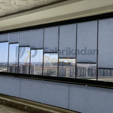 Fabrikadan Perde Esperanza Katlanabilir Plise Perde Cam Balkon ve PVC Pencere Mavi - Gri 80 x 100 cm'ye Kadar Özel Ölçü