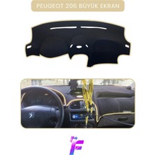 Peugeot 206 Büyük Ekran Uyumlu Torpido Örtüsü | Güneşten Korur | Kolay Montaj | Tam Uyum | T73
