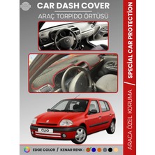 Renault Clıo 2 Ekranlı + Çukurlu (2001-2012) Torpido Örtüsü Ön Göğüs Koruma Torpido Koruma