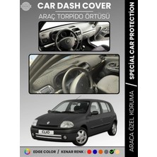 Renault Clıo 2 Ekranlı + Çukurlu (2001-2012) Torpido Örtüsü Ön Göğüs Koruma Torpido Koruma