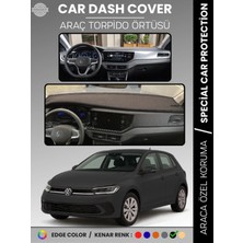 Volkswagen Polo (2022+) Torpido Örtüsü Ön Göğüs Koruma Torpido Koruma Tam Uyum Kaymaz Özel Kesim