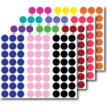 Matrak Şeyler 600+ Adet Renkli Yuvarlak Nokta Etiketleri (22MM), Işaretleme Stickerı, Açıklama Etiketi, Ofis, Ders, Dekor, Proje Yapışkanı