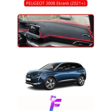 Peugeot 3008 Ekranlı (2021+) Uyumlu Torpido Örtüsü | Yansıma Önleyici | Koruma | Kolay Montaj | J15