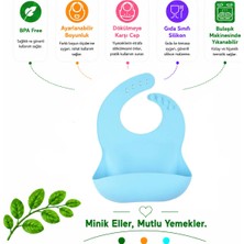Jojobebek Çocuk Silikon Mama Önlüğü (Mavi Renk)