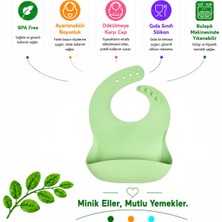 Jojobebek Çocuk Silikon Mama Önlüğü (Yeşil Renk)