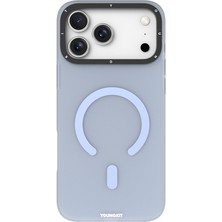 iPhone 18 Pro Uyumlu Kılıf M-Safe Şarj Özellikli Youngkit Hidden Sand Serisi Kapak Mavi