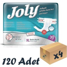 Joly Yetişkin Hasta Bezi Xl – 120 Adet (4 x 30’lu) | Bel Bantlı, Yüksek Emicilik, Tekstil Yüzey
