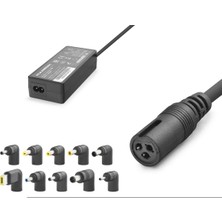 Uslucan Alışveriş 15-24V 90W Universal Laptop Adaptörü - 10 Farklı Uç - Tüm Markalarla Uyumlu - Siyah HD8887