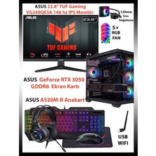 Comloji Ga-S Asus Rtx 3050 - Ryzen 5 5500 - 16GB Ram - 512GB M.2 SSD Akvaryum Kasa Sıvı Soğutuculu Full Set Oyuncu Bilgisayarı