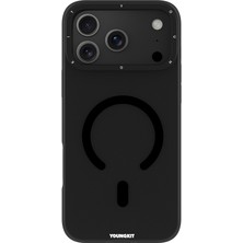 iPhone 18 Pro Uyumlu Kılıf M-Safe Şarj Özellikli Youngkit Hidden Sand Serisi Kapak Siyah