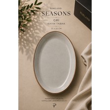 Porland Seasons Kayık Tabak 31X24 cm Porselen Oval Sunum Tabağı Servis Tabağı Yemek Servisi
