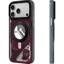 iPhone 18 Pro Max Uyumlu Kılıf M-Safe Şarj Özellikli Youngkit Starship Serisi Kapak Bordo