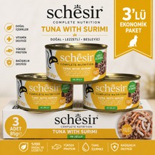 Schesir Ton Balıklı ve Surimili Jöleli Yetişkin Kedi Konserve Yaş Mama 3 x 85 gr