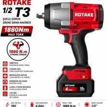 Rotake 1/2 T3 Şarjlı Somun Sökme Sıkma Makinesi 1880NM