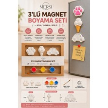 Mersi Shop 3’lü Magnet Boyama Seti – Araba Pati Dondurma Figürlü Akrilik Boya ve Fırçalı Hobi Seti