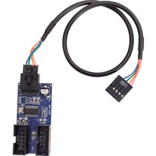 Leonpro Anakart Için USB 2.0 9 Pin Dişi Splitter 2 Port 9 Pin Dişi Uzatma Kablosu