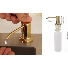OEM Ankastre Sıvı Sabunluk Gold Altın Dore Üstten Dolum Özelliği Mutfak ve Banyo Uyumlu Ithal 7 Yıl Garantili 500ML