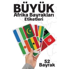 Afrika Ülkeleri Büyük Bayrak Çıkartma Seti 52 Ülke 8,4x6 cm Sticker Okul Proje Etiketi Matrak Şeyler