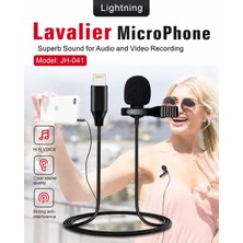 Galio Lightning Kablolu Yaka Mikrofonu Lavalier Mikrofon iPhone iPad Uyumlu JH-042