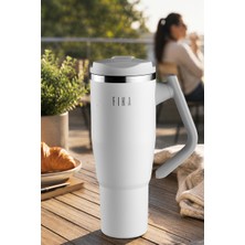 Neoflam Fika Lumi Patentli Döner Kulplu Sızdırmaz Çelik Termos 1200 ml - Beyaz