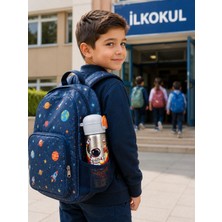 Arlina Home Kids 304 Paslanmaz Çelik Termos Çift Içim Modlu Kilit Kapaklı Çocuk Matarası 600 ml Gri