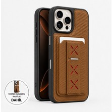 CoverZone  iPhone 15 ile Uyumlu Carbonvault Magsafe Sert Kılıf + Kartlık