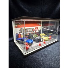 Fabrikahsap Diecast 1.64 Diorama Model Araba Standı Usb Ledli 4 Araçlık Hotwheels Mini Gt Koleksiyon