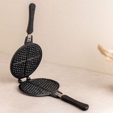 Royaleks 20 cm Granit Döküm Waffle Tava - Bakalit Saplı