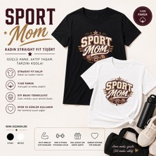 Tişört Kodu Sport Mom Baskılı Kadın Straight Fit Tişört – Spor & Fitness Temalı