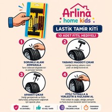 Arlina Home Kids Araç Motosiklet Lastik Tamir Seti +10 Adet Fitilli