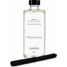 Capeso Cedar Wood - Sedir Ağacı 250 ml Çubuklu Oda Kokusu Refill (Yedek) - 5 Adet Çubuk İle Birlikte