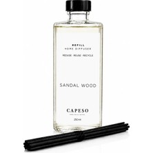 Capeso Sandal Wood 250 ml Sandal Ağacı Çubuklu Oda Kokusu Refill (Yedek) - 5 Adet Çubuk İle Birlikte