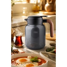 Neoflam Fika Paeta Çift Katmanlı Sızdırmaz Kapaklı Çelik Orta Boy Sürahi Termos 1300 ml - Antrasit
