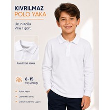 Ortaokul Polo Yaka Uzun Kol Pike Tişört Canbulgan