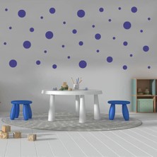Bugy Bagy Premium Lacivert Yuvarlak Puantiye Duvar Sticker Seti 180 Adet 1,3–7,6 cm Çeşitli Ebatlarda Dekoratif Wall Decals - Lacivert