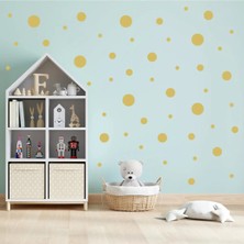 Bugy Bagy Premium Gold Yuvarlak Puantiye Duvar Sticker Seti 180 Adet 1,3–7,6 cm Çeşitli Ebatlarda Dekoratif Wall Decals - Altın