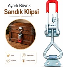 Nzb Büyük Sandık Klipsi Gergi Mandalı Ayarlı Asma Kilit Uyumlu Kaput Kilidi Arı Kovan Mandalı Krom Metal