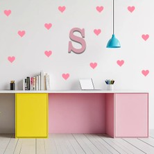 Bugy Bagy 5cm Ebadında Kalp Duvar Sticker Seti - 125 Adet - Bebe Pembe