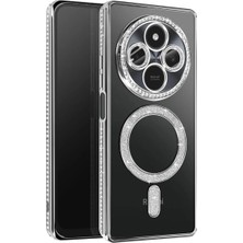 TeknoKapsül Xiaomi Redmi 14C Joke Simli Magneticsafe Kılıf - Gümüş