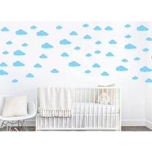 Bugy Bagy Bulut Duvar Sticker 100 Adet Mix - Mavi