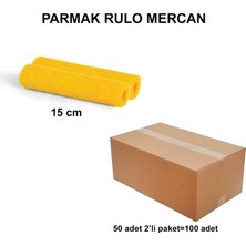 TeknoKapsül Parmak Rulo Mercan 15 cm Iki Adet Paket, 100 Adet