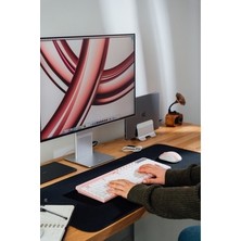 TeknoKapsül Pembe/beyaz Kablosuz Q Multimedia Klavye ve Mouse Seti, Şık Tasarım