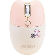 TeknoKapsül Everest KM-6283 Catty Renkli Tuşlu Sarı Kablosuz Q Multimedia Klavye + Mouse + Pad