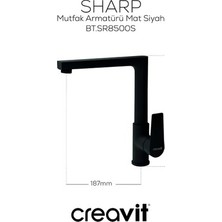 TeknoKapsül Creavit Sharp Mat Siyah Eviye Bataryası