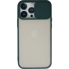 TeknoKapsül iPhone 13 Pro Max Kılıf Palm Buzlu Kamera Sürgülü Silikon - Yeşil