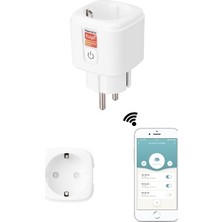 TeknoKapsül 16A Beyaz Akıllı Priz, Wi-Fi ve Çocuk Korumalı