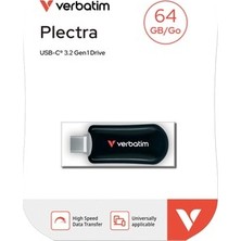 TeknoKapsül Verbatim 64GB Plectra Usb-C Siyah USB Bellek