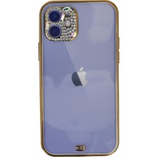 TeknoKapsül iPhone 12 Kılıf Liva Taşlı Silikon - Mor